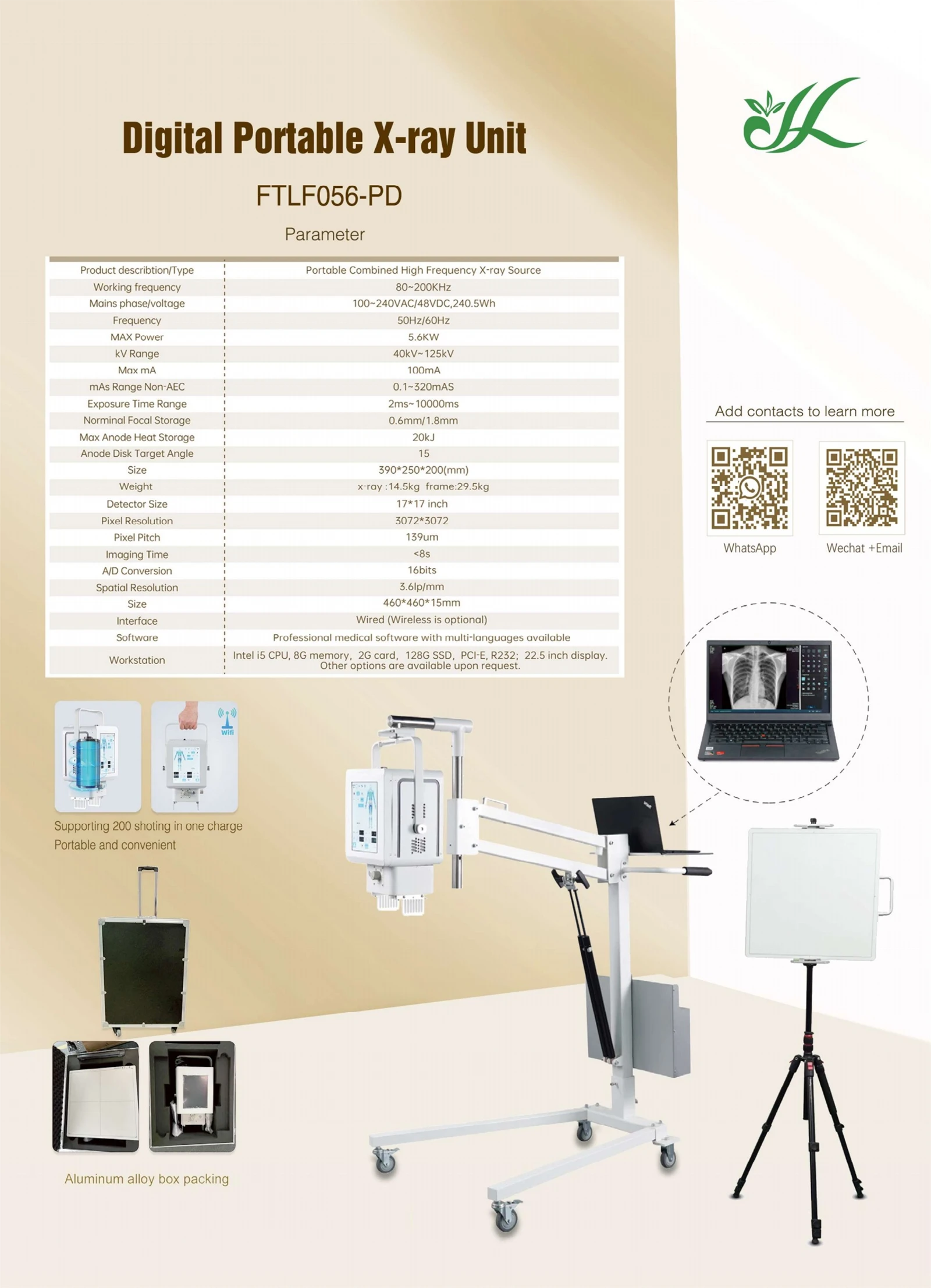 56KW portable x-ray machine with batterythe whole set 00 56KW portable x-ray machine with batterythe whole set 00